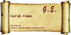 Garab Emma névjegykártya